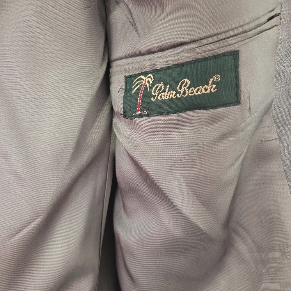 Palm Beach Men’s 42S Gray Blazer – 2 Button Classic Fit – Single Vent – Made in - Picture 5 of 12
